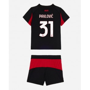 AC Milan Strahinja Pavlovic #31 Domaci Dres za Dječji 2025-26 Kratak Rukavima (+ kratke hlače)